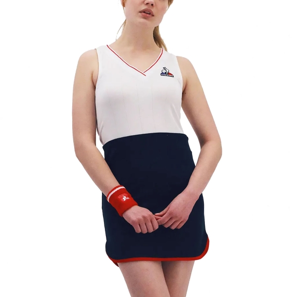 Women's Padel Dress Le Coq Sportif Logo Dress  New Optical White/Sky Captain 2220777