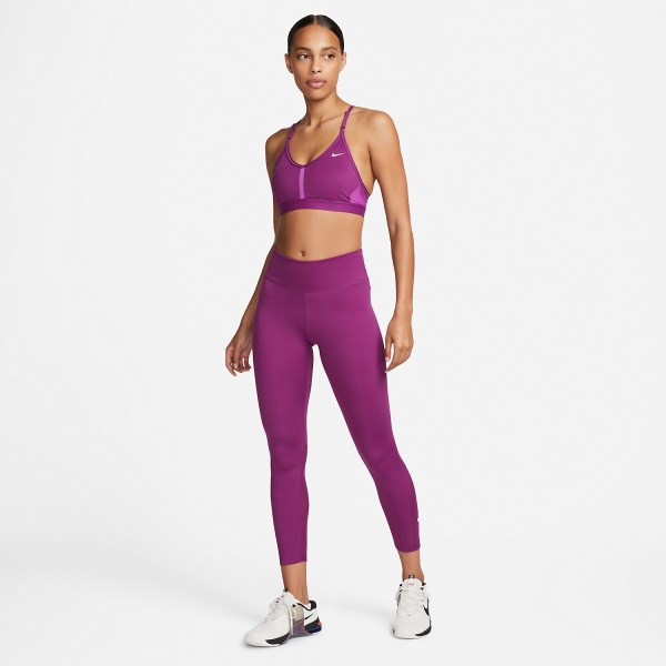 Nike Indy Logo Womens Padel Sports Bra - Vivid Purple/Viotech