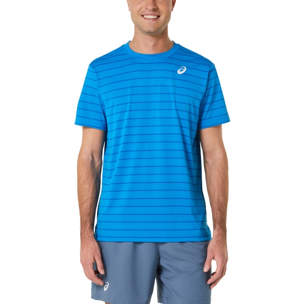 Men's T-Shirt Padel Asics Court Stripe TShirt  Directoire Blue 2041A257411