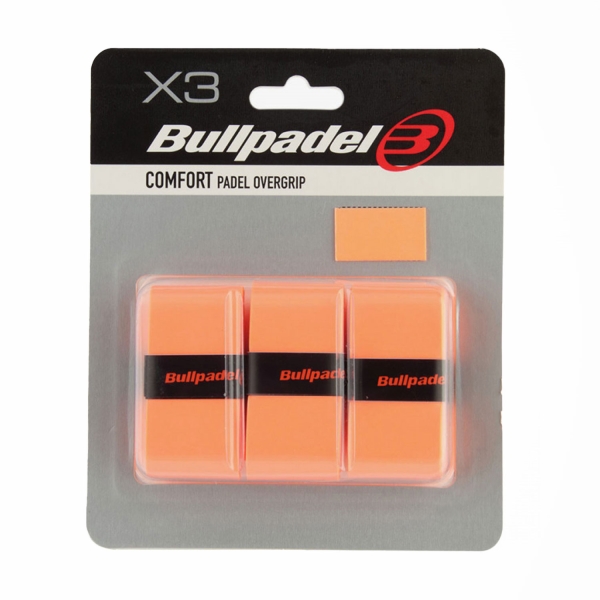 Overgrip Padel Bullpadel GB1200 Comfort x 3 Sobregrips  Naranja Fluor 450838529
