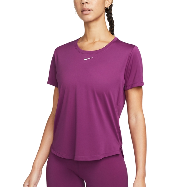 Women's Padel T-Shirt and Polo Nike DriFIT One TShirt  Viotech/White DD0638503