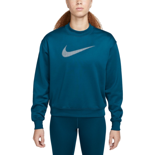 Camisetas y Sudaderas Padel Mujer Nike ThermaFIT All Time Sudadera  Valerian Blue/Black/White DQ5524460