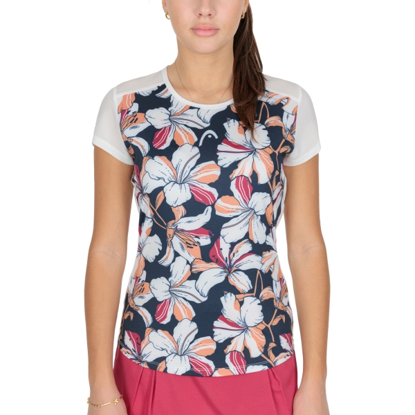 Women's Padel T-Shirt and Polo Head Tie Break TShirt  Print/White 814502PRWH