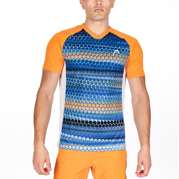 Men's T-Shirt Padel Head Topspin TShirt  Leaves Orange 811422XOPR