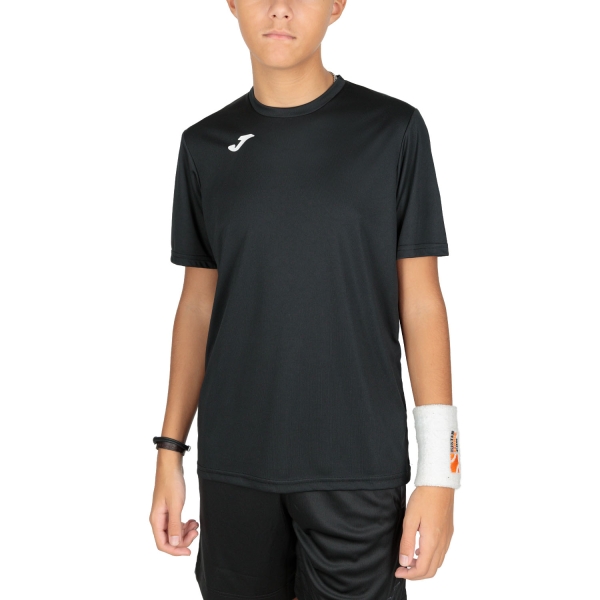 Boy's Padel Polos and Shirt Joma Combi TShirt Boy  Black/White 100052.100