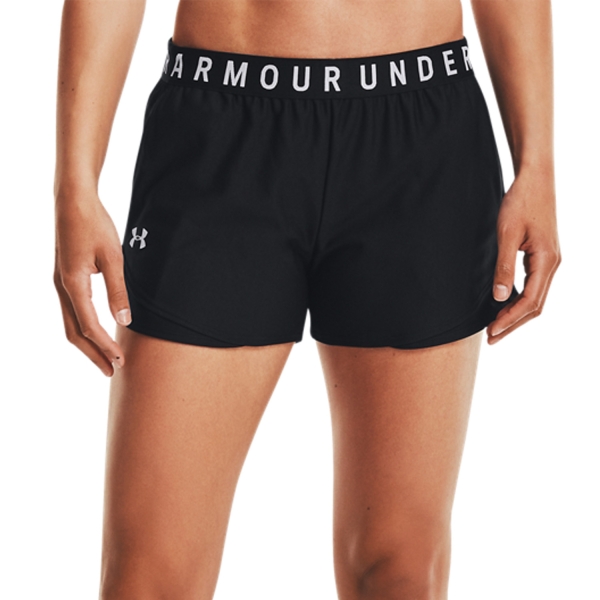Women's Padel Skirts and Shorts Under Armour Play Up 3.0 3in Shorts  Black/White 13445520001