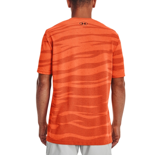 Under Armour Seamless Wave T-Shirt - Orange Blast/Black