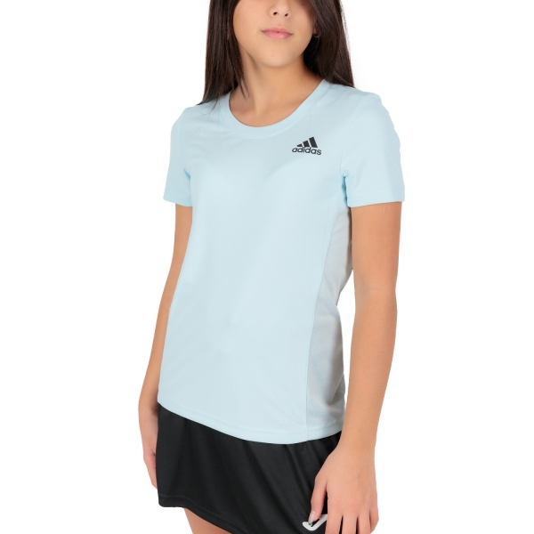 Girl's Padel Tanks and Shirts adidas Club TShirt Girl's  Almost Blue HN6285
