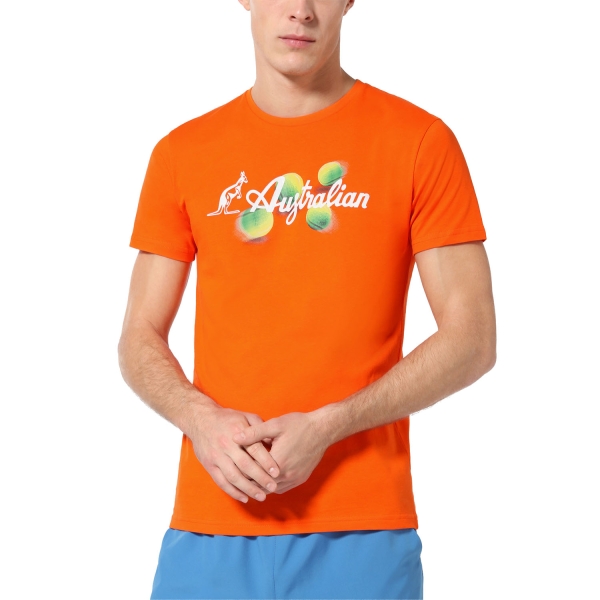 Men's T-Shirt Padel Australian Balls TShirt  Arancio Acceso TEUTS0054155