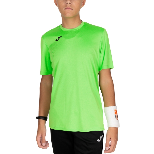 Boy's Padel Polos and Shirt Joma Combi TShirt Boy  Fluo Green/Black 100052.020
