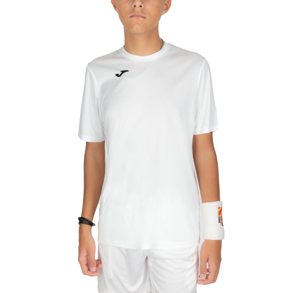 Boy's Padel Polos and Shirt Joma Combi TShirt Boy  White/Black 100052.200