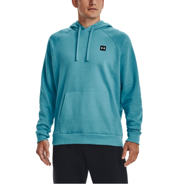 Men's Padel Shirt and Hoody Under Armour Rival Fleece Hoodie  Glacier Blue/Onyx White 13570920433