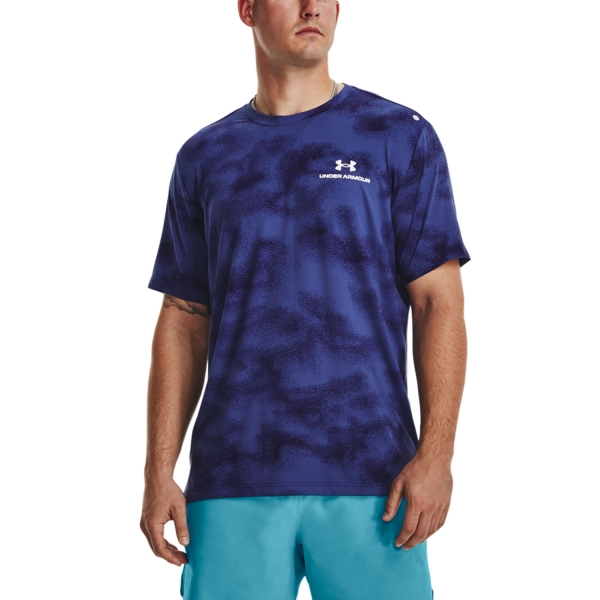 Men's T-Shirt Padel Under Armour Rush Energy Print TShirt  Sonar Blue/White 13767920468