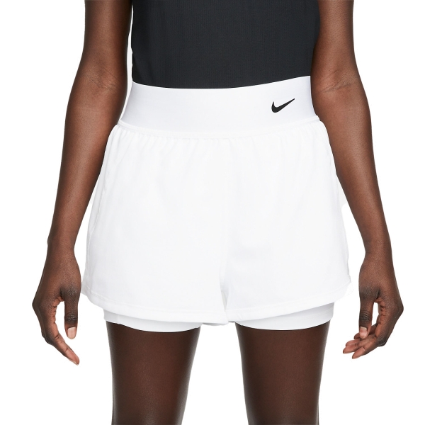 Falda y Shorts Padel Mujer Nike Court DriFIT Advantage 2in Shorts  White/Black DR6844100