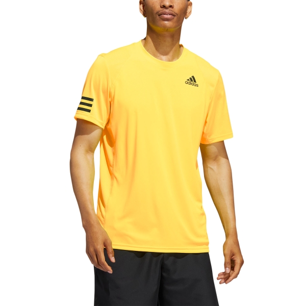 Men's T-Shirt Padel adidas Club 3 Stripes TShirt  Beam Yellow HN3903