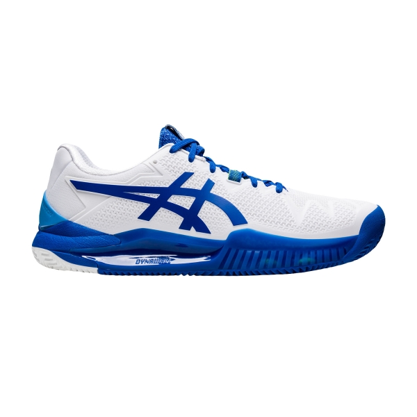 Men's Padel Shoes Asics Gel Resolution 8 Clay  White/Tuna Blue 1041A346960