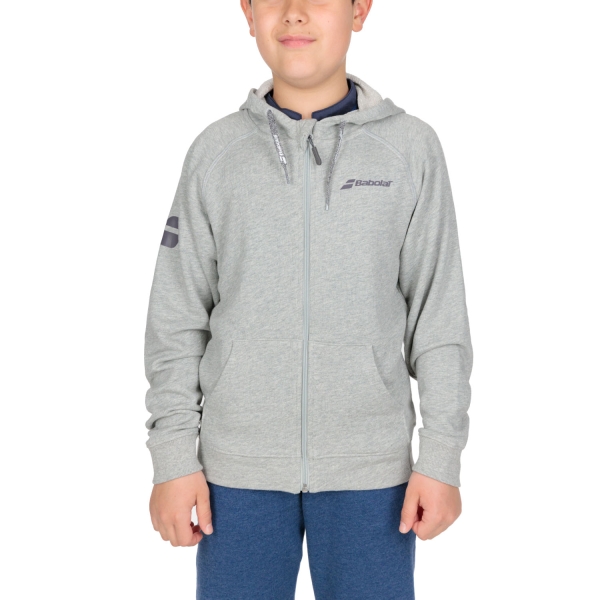 Boy's Padel Suit and Hoody Babolat Exercise Hoodie Boy  High Rise Heather 4BP11213002