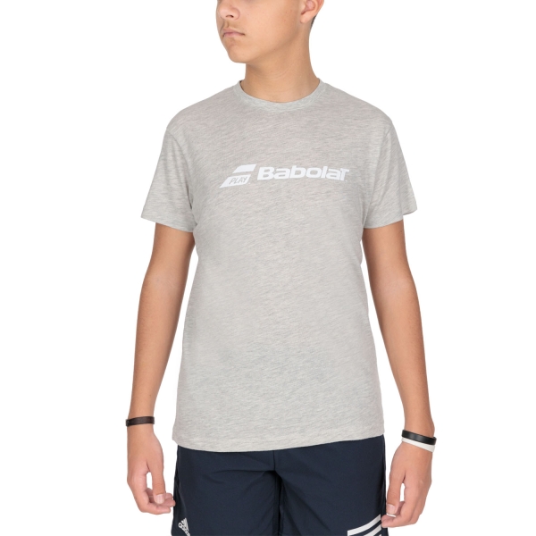 Boy's Padel Polos and Shirt Babolat Exercise TShirt Boy  High Rise Heather 4BP14413002