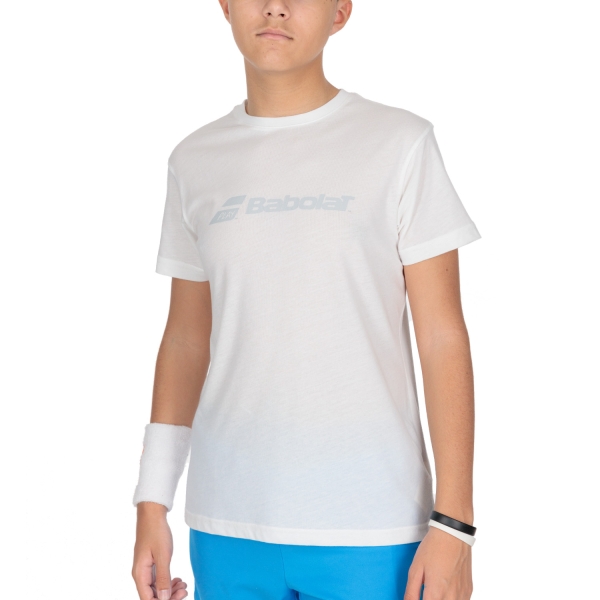 Boy's Padel Polos and Shirt Babolat Exercise TShirt Boy  White 4BP14411000
