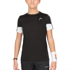 Polo y Camiseta Padel Niño Head Club 22 Tech Camiseta Nino  Black 816171BK