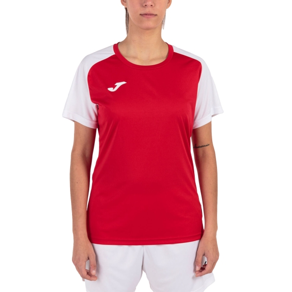 Women's Padel T-Shirt and Polo Joma Academy IV TShirt  Red/White 901335.602