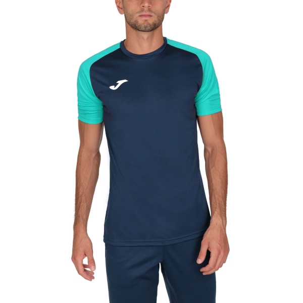Men's T-Shirt Padel Joma Academy IV TShirt  Navy/Fluor Turquoise 101968.342