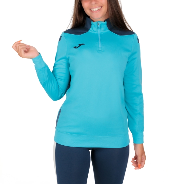 Women's Padel Shirts & Hoodies Joma Championship VI Sweatshirt  Fluor Turquoise/Navy 901268.013