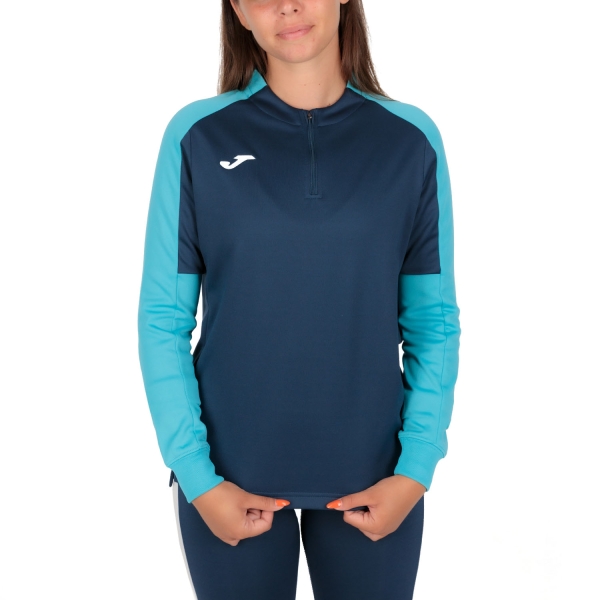 Women's Padel Shirts & Hoodies Joma Eco Championship Sweatshirt  Navy/Fluor Turquoise 901692.342