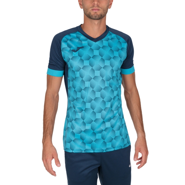 Men's T-Shirt Padel Joma Supernova III TShirt  Navy/Fluor Turquoise 102263.342