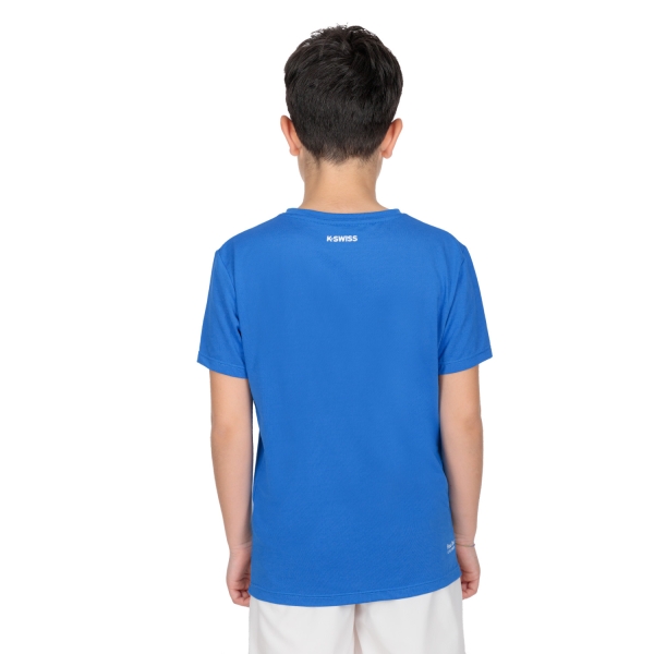 K-Swiss Core Team Stripe Crew T-Shirt Boy - French Blue