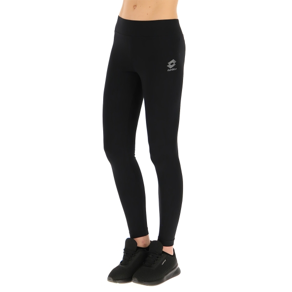 Women's Padel Pants and Tights Lotto Smart IV Tights  All Black 2182381CL
