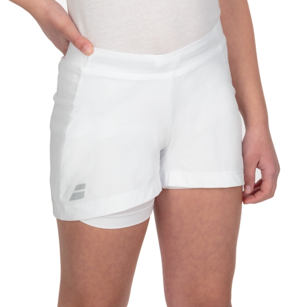 Girl's Padel Skirts and Shorts Babolat Exercise 3in Shorts Girl  White 4GP10611000