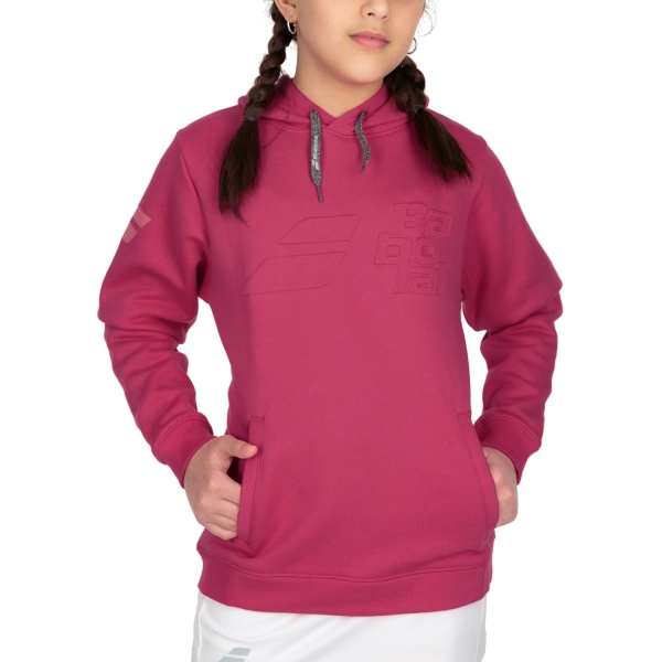 Girl's Padel Suit and Hoody Babolat Exercise Hoodie Girl  Red Rose 4JP10415028