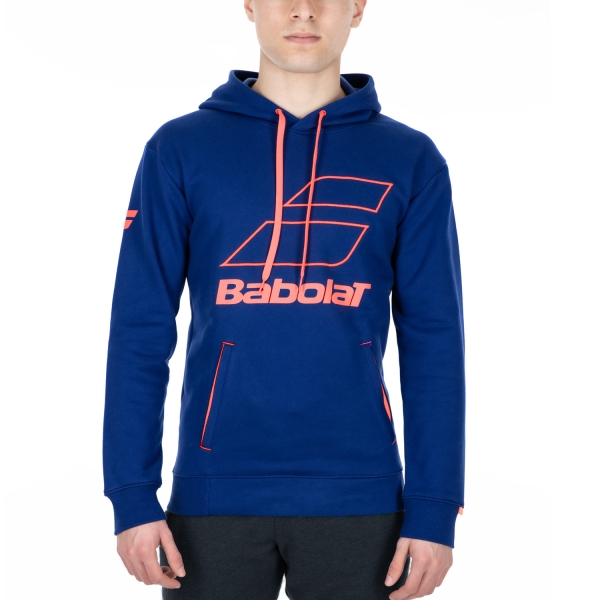 Men's Padel Shirt and Hoody Babolat Exercise Logo Hoodie  Estate Blue 4MTD0414000