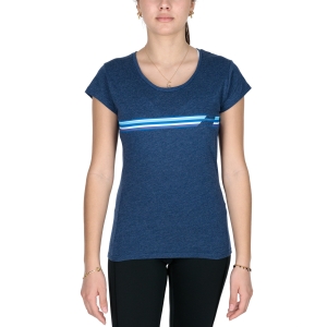 Camiseta y Polo Padel Mujer Babolat Exercise Stripes Camiseta  Estate Blue Heather 4WS224424005