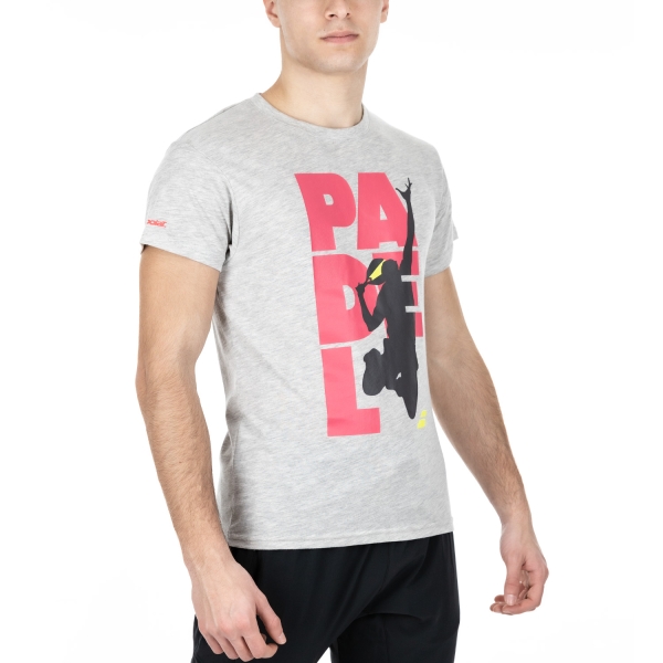 Men's T-Shirt Padel Babolat Logo TShirt  High Rise Heather 6MS224413002