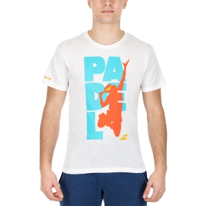 Camiseta Padel Hombre Babolat Logo Camiseta  White 6MS224411000
