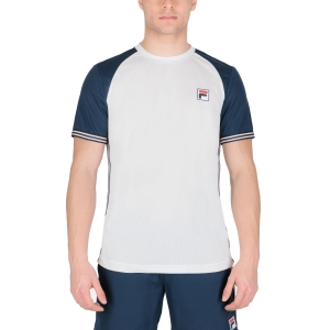 Camiseta Padel Hombre Fila Alfie Camiseta  White/Peacoat Blue FBM221010004