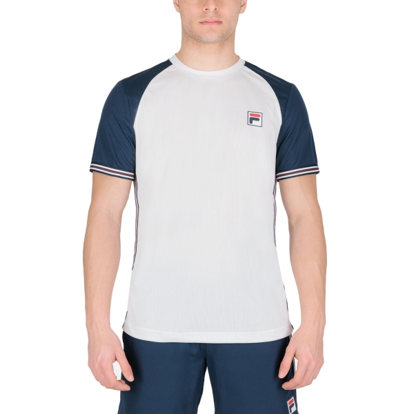 Men's T-Shirt Padel Fila Alfie TShirt  White/Peacoat Blue FBM221010004