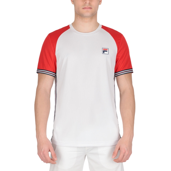 Men's T-Shirt Padel Fila Alfie TShirt  White/Red FBM221010003