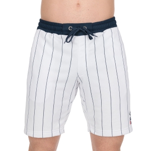 Shorts Padel Hombre Fila Felix 8.5in Shorts  White/Peacoat Blue Stripes FBM221019010