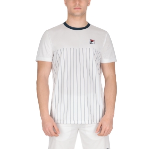 Camiseta Padel Hombre Fila Mika Camiseta  White/Peacoat Blue Stripes FBM221025010