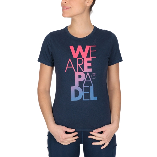 Women's Padel T-Shirt and Polo Head Bold TShirt  Dark Blue 814822DB