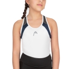 HEAD Club 22 Top Niña - White/Dark Blue