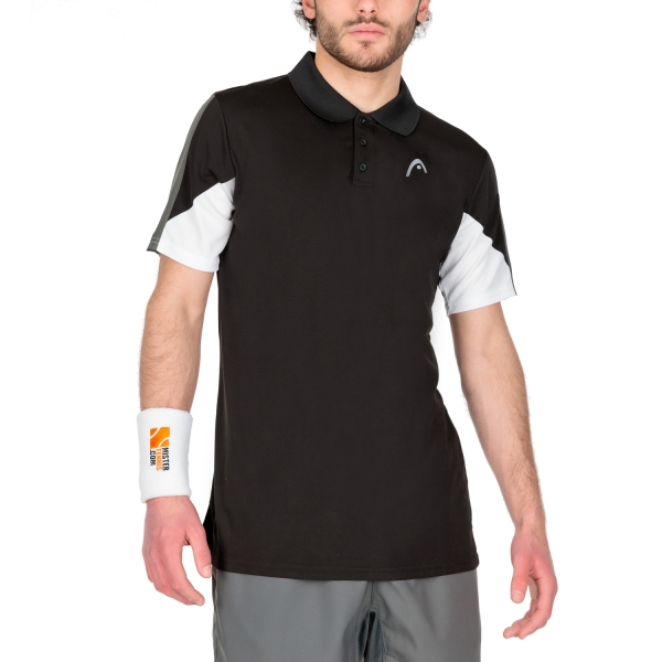 Men's Padel Polo HEAD Club 22 Tech Polo  Black 811421BK