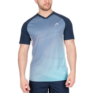 Camiseta Padel Hombre Head Play Tech Camiseta  Dark Blue/Print 811502DBXM