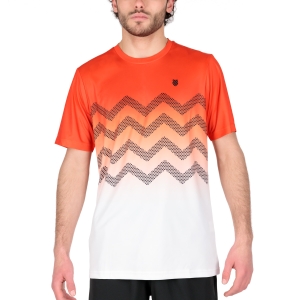 Camiseta Padel Hombre KSwiss Hypercourt Print Crew 2 Camiseta  Spicy Orange/White 105806852