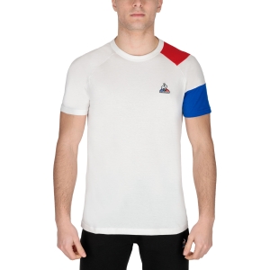 Camiseta Padel Hombre Le Coq Sportif Essentiels Camiseta  New Optical White/Rouge Electro/Bleu Electro 2210554