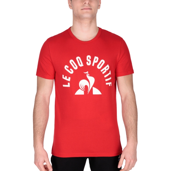 Men's T-Shirt Padel Le Coq Sportif Graphic TShirt  Rouge Electro/New Optical White 2210559