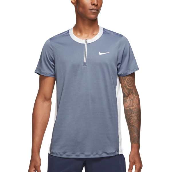 Nike Dri-FIT Advantage Polo da Padel Uomo - Ashen Slate/White